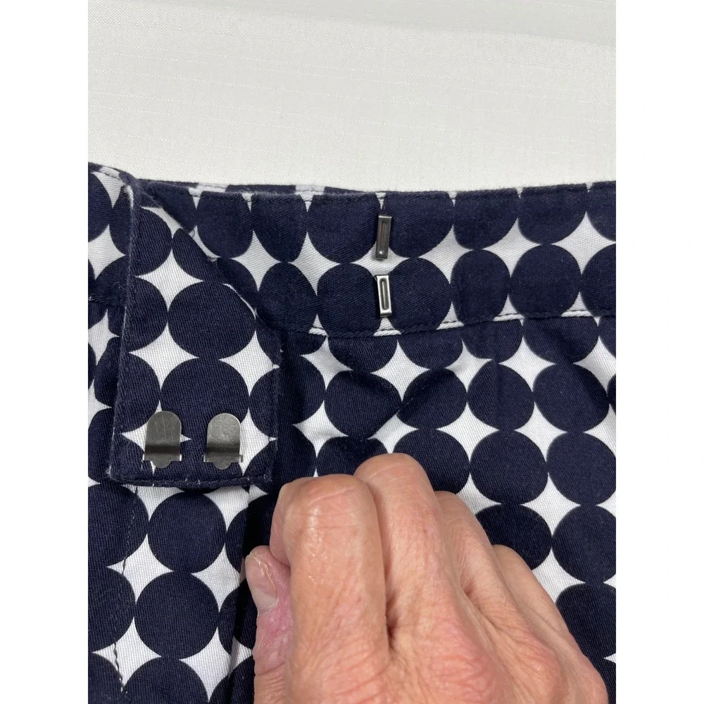 Larry Levine Stretch Skirt - Polka‎ Dot Print, Mini, Career, Size 12